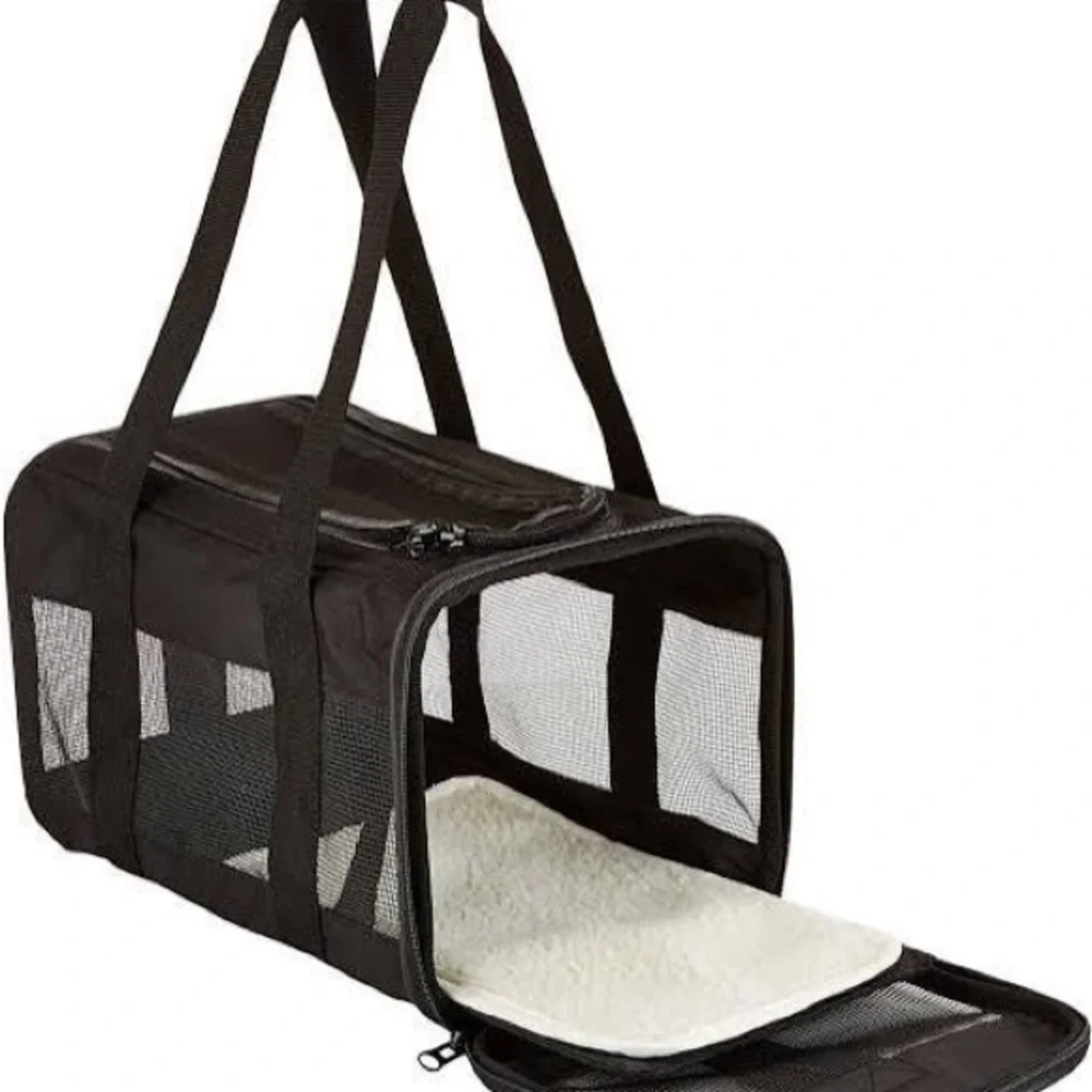 Premium Black Pet Carrier for Small Animals
